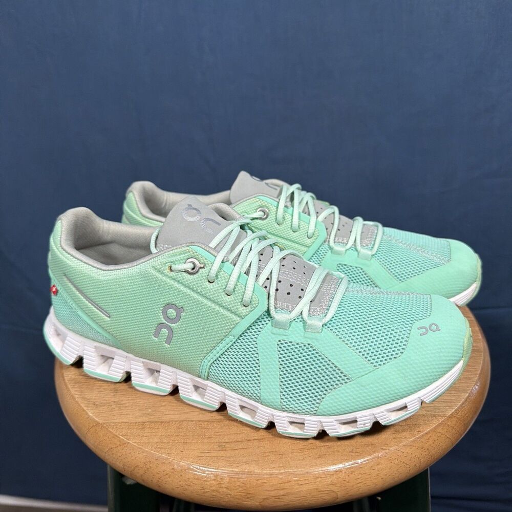 On Running Cloud 5 Mint Green Women's Running Shoes Size 9 - Picture 3 of 7